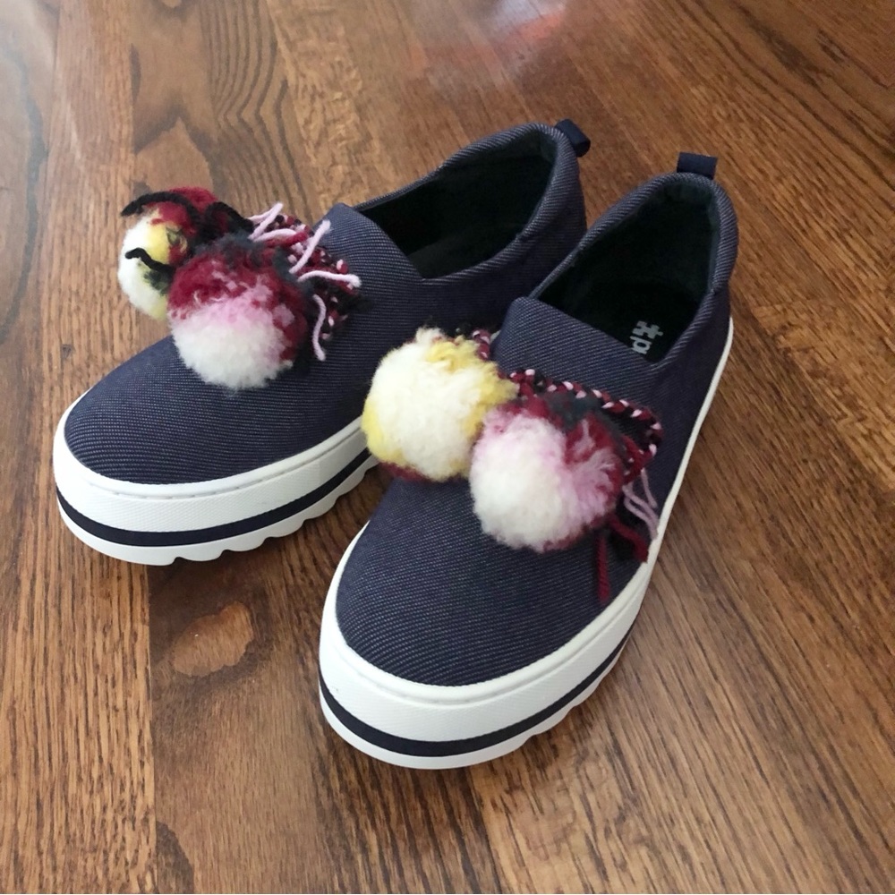 Denim platform shoes by Puzzle